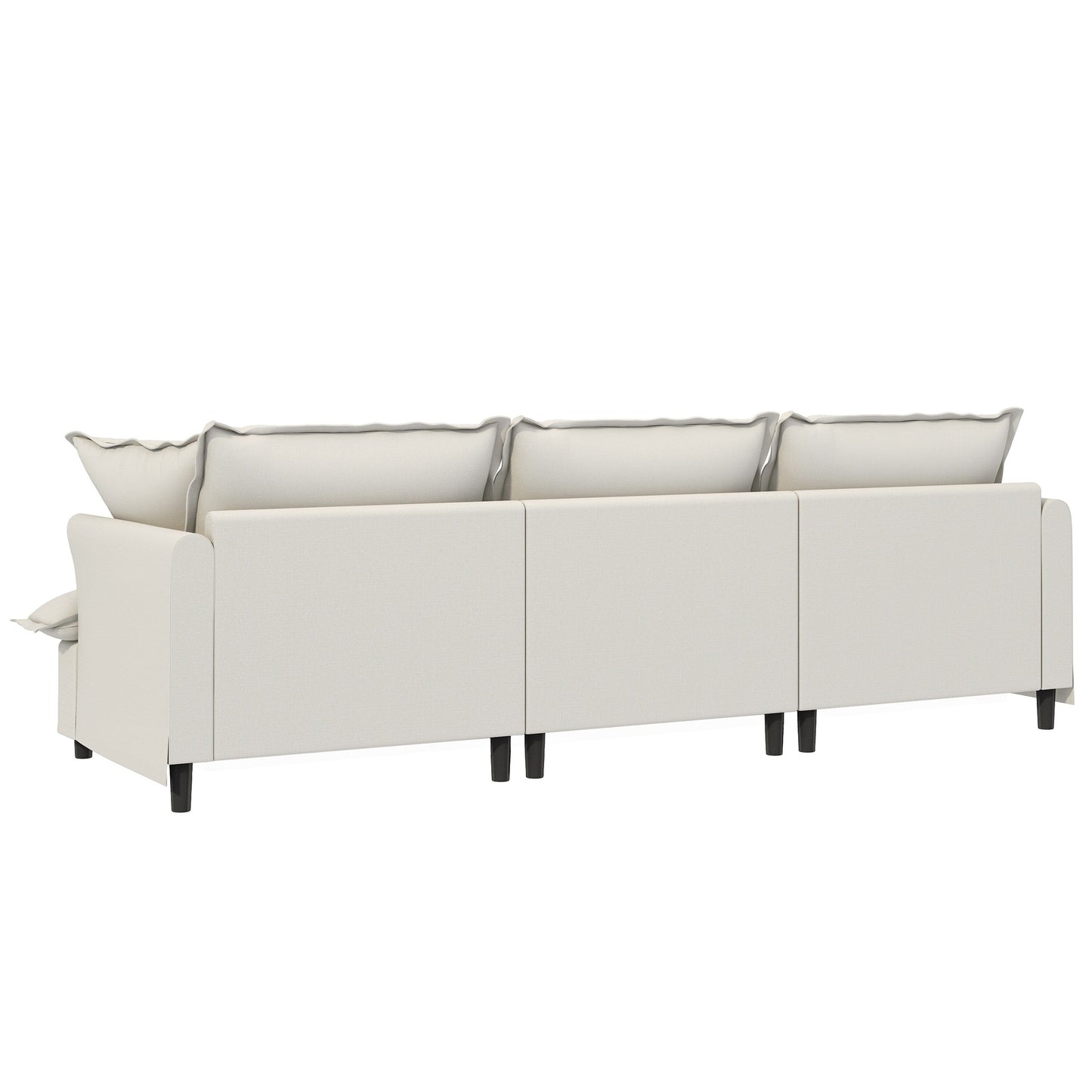 3 Seat Sofa Module For Modular Sectional Sofa,Wide Seat,Chenille Cloud Couch With Throw Pillows