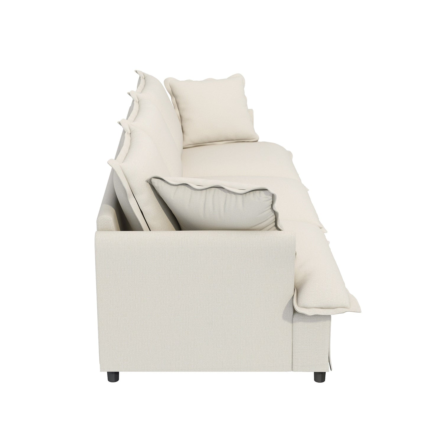 3 Seat Sofa Module For Modular Sectional Sofa,Wide Seat,Chenille Cloud Couch With Throw Pillows
