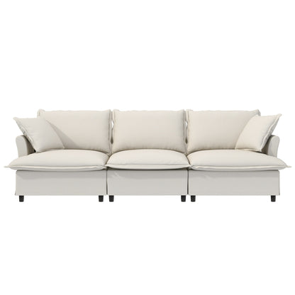 3 Seat Sofa Module For Modular Sectional Sofa,Wide Seat,Chenille Cloud Couch With Throw Pillows