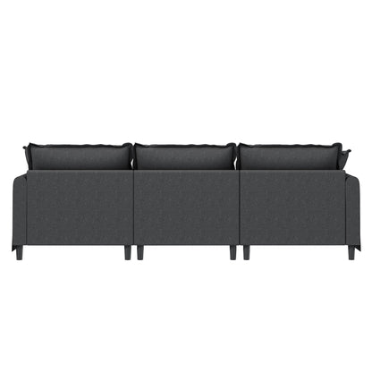 3 Seat Sofa Module For Modular Sectional Sofa,Wide Seat,Chenille Cloud Couch With Throw Pillows