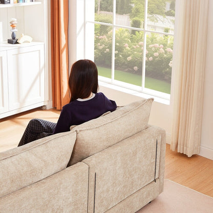 3-Seater Comfy Cloud Couches with Movable Ottoman