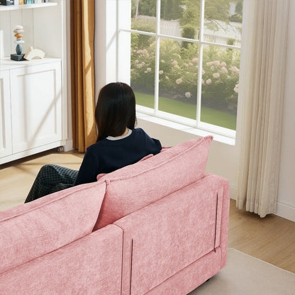 3-Seater Comfy Cloud Couches with Movable Ottoman