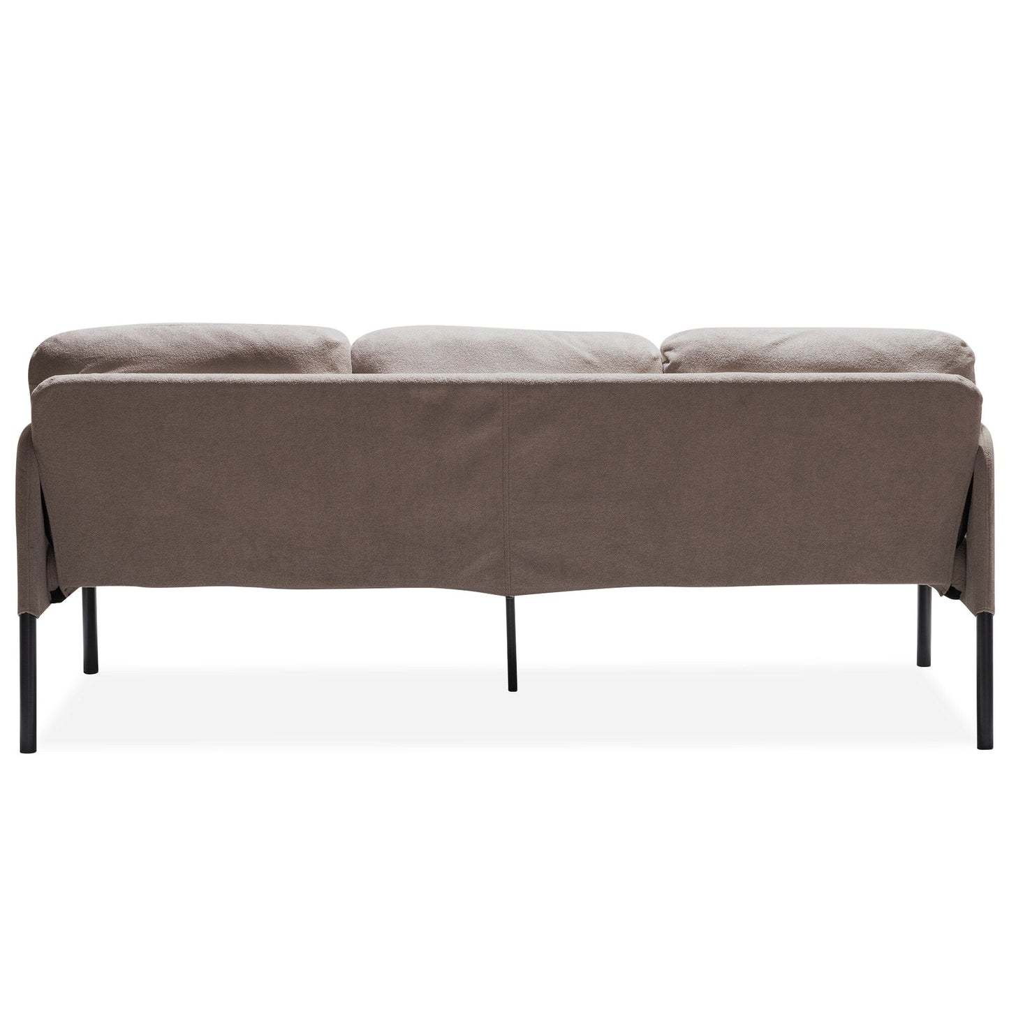 3 Seater L-Shaped Polyester Fabric Sofa with Ottoman, Modern Upholstered Sofa, Comfy Small Couches for Small Space