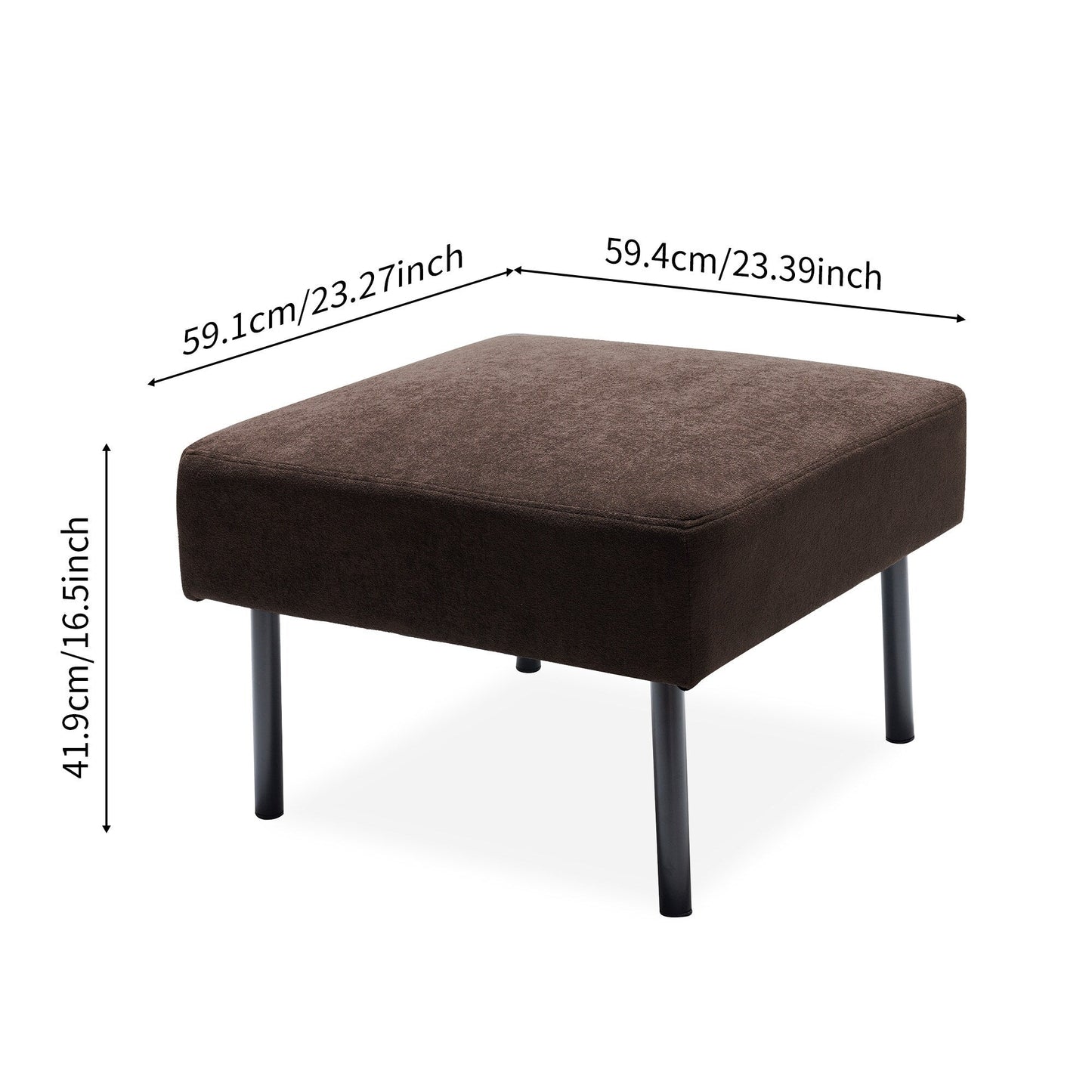 3 Seater L-Shaped Polyester Fabric Sofa with Ottoman, Modern Upholstered Sofa, Comfy Small Couches for Small Space