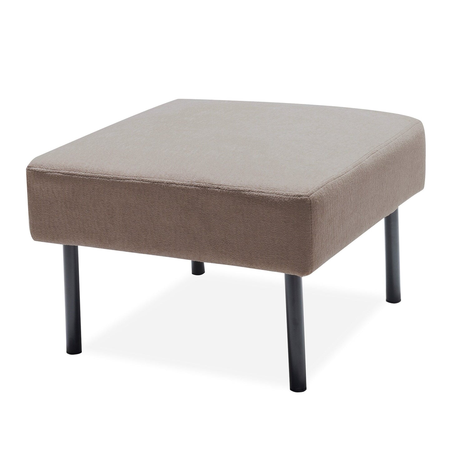 3 Seater L-Shaped Polyester Fabric Sofa with Ottoman, Modern Upholstered Sofa, Comfy Small Couches for Small Space