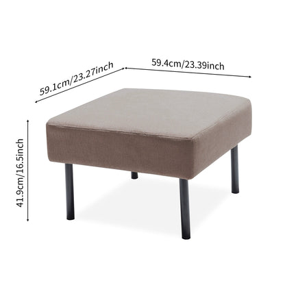 3 Seater L-Shaped Polyester Fabric Sofa with Ottoman, Modern Upholstered Sofa, Comfy Small Couches for Small Space