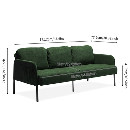 3 Seater Polyester Fabric Sofa, Modern Upholstered Sofa, Comfy Small Couches for Small Space Living Room, Bedroom, Office