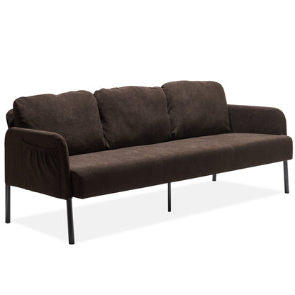 3 Seater Polyester Fabric Sofa, Modern Upholstered Sofa, Comfy Small Couches for Small Space Living Room, Bedroom, Office