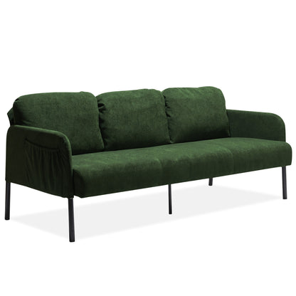 3 Seater Polyester Fabric Sofa, Modern Upholstered Sofa, Comfy Small Couches for Small Space Living Room, Bedroom, Office