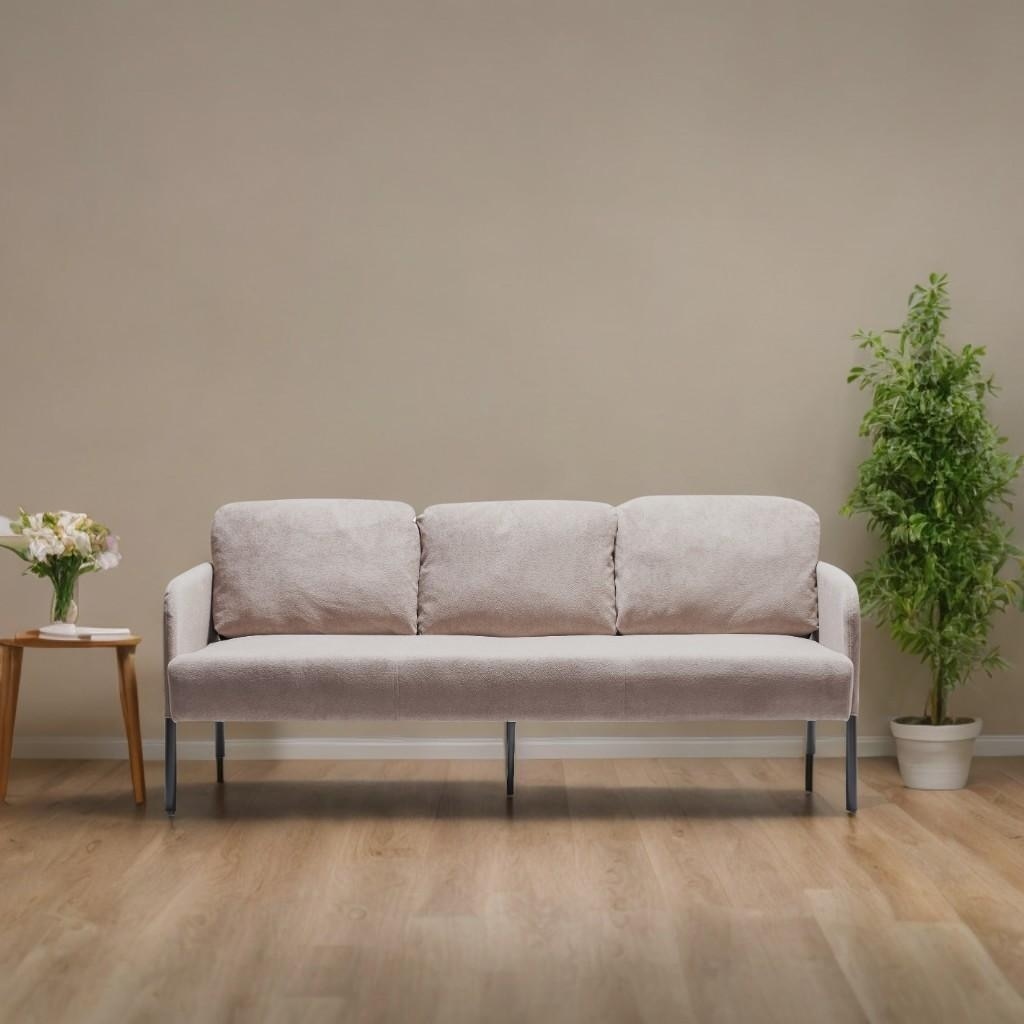 3 Seater Polyester Fabric Sofa, Modern Upholstered Sofa, Comfy Small Couches for Small Space Living Room, Bedroom, Office