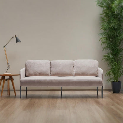 3 Seater Polyester Fabric Sofa, Modern Upholstered Sofa, Comfy Small Couches for Small Space Living Room, Bedroom, Office