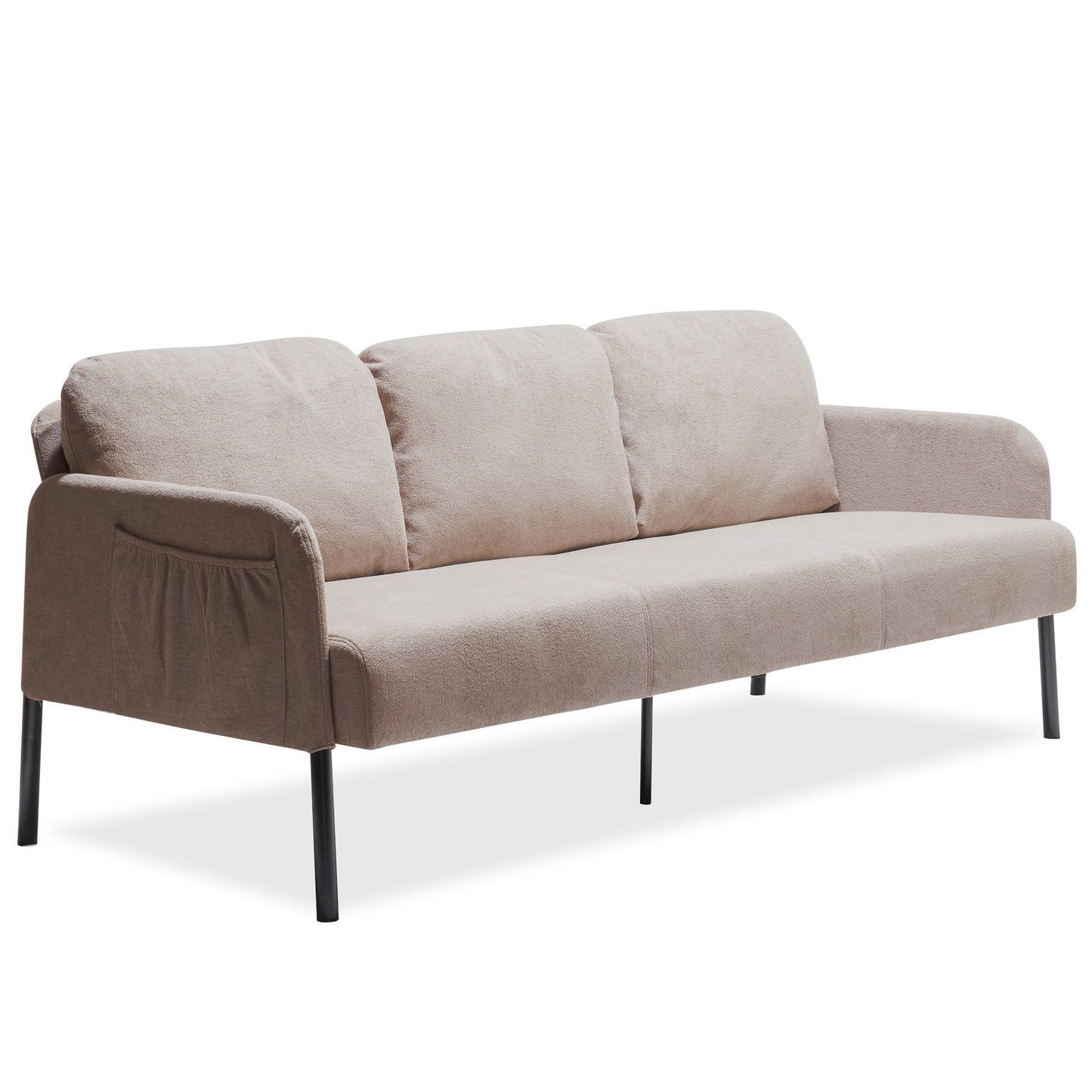 3 Seater Polyester Fabric Sofa, Modern Upholstered Sofa, Comfy Small Couches for Small Space Living Room, Bedroom, Office