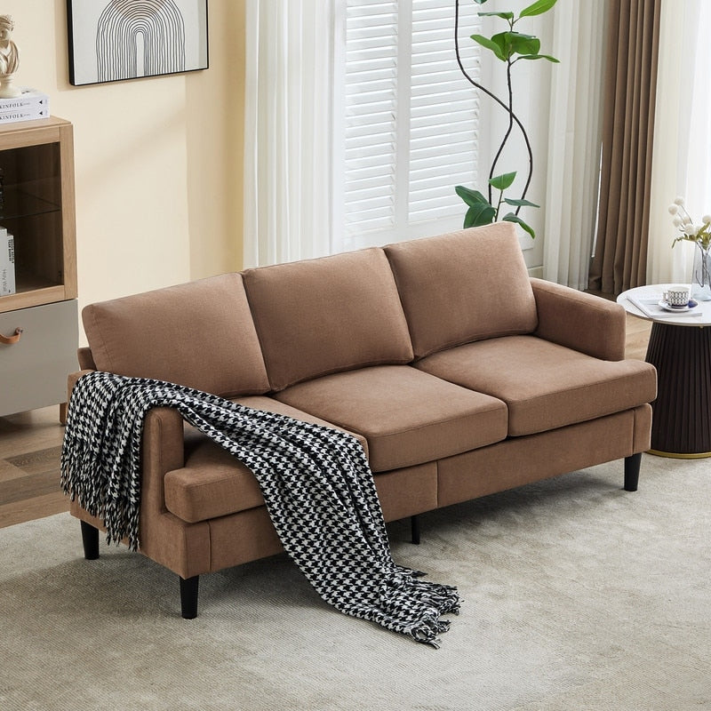 3-Seater Sofa - Breathable Fabric, Supportive Armrests & Sturdy Legs