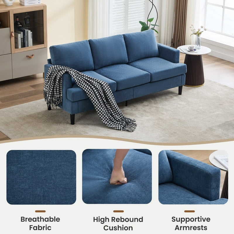 3-Seater Sofa - Breathable Fabric, Supportive Armrests & Sturdy Legs