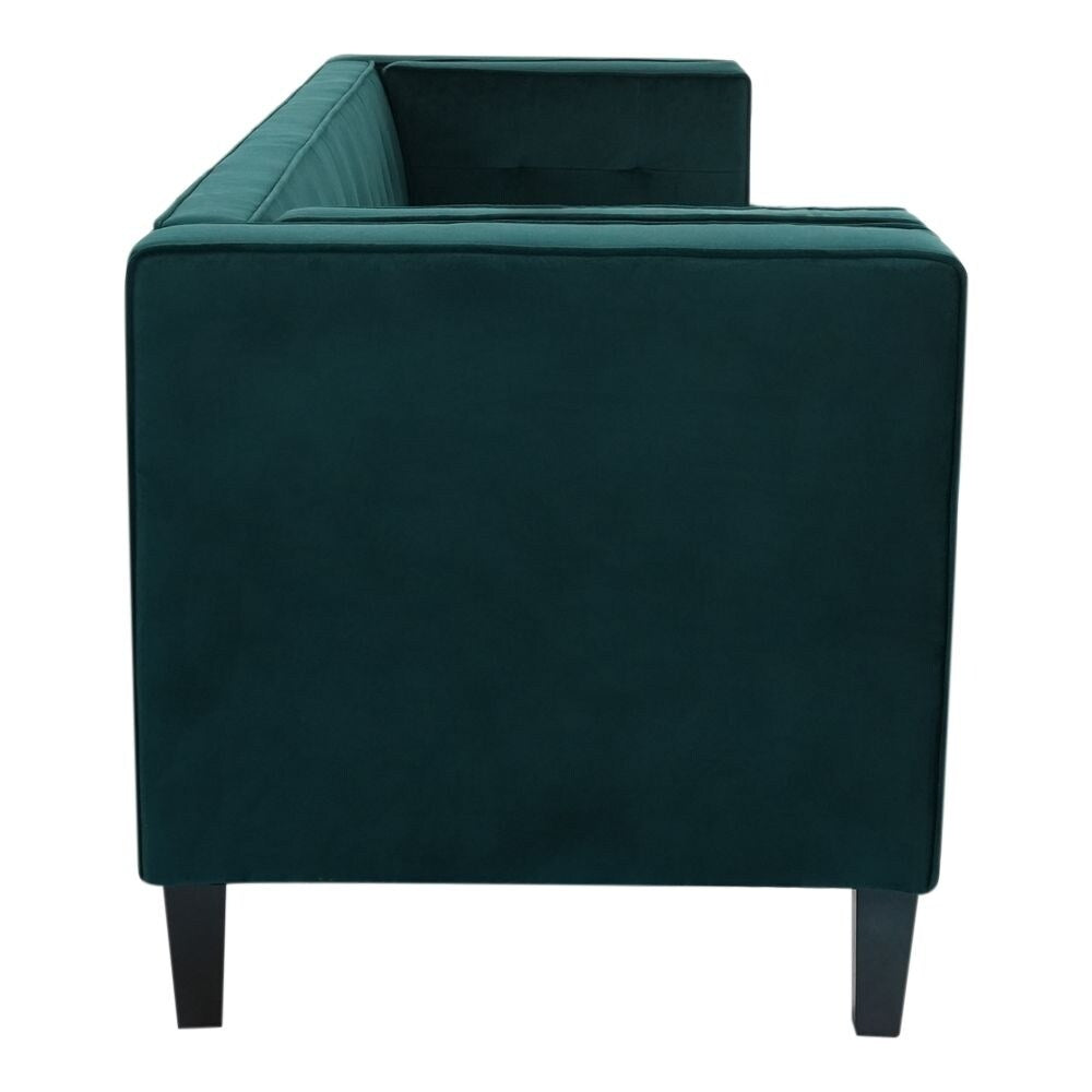 3-Seater Velvet Upholstered Tufted Coach Sofa