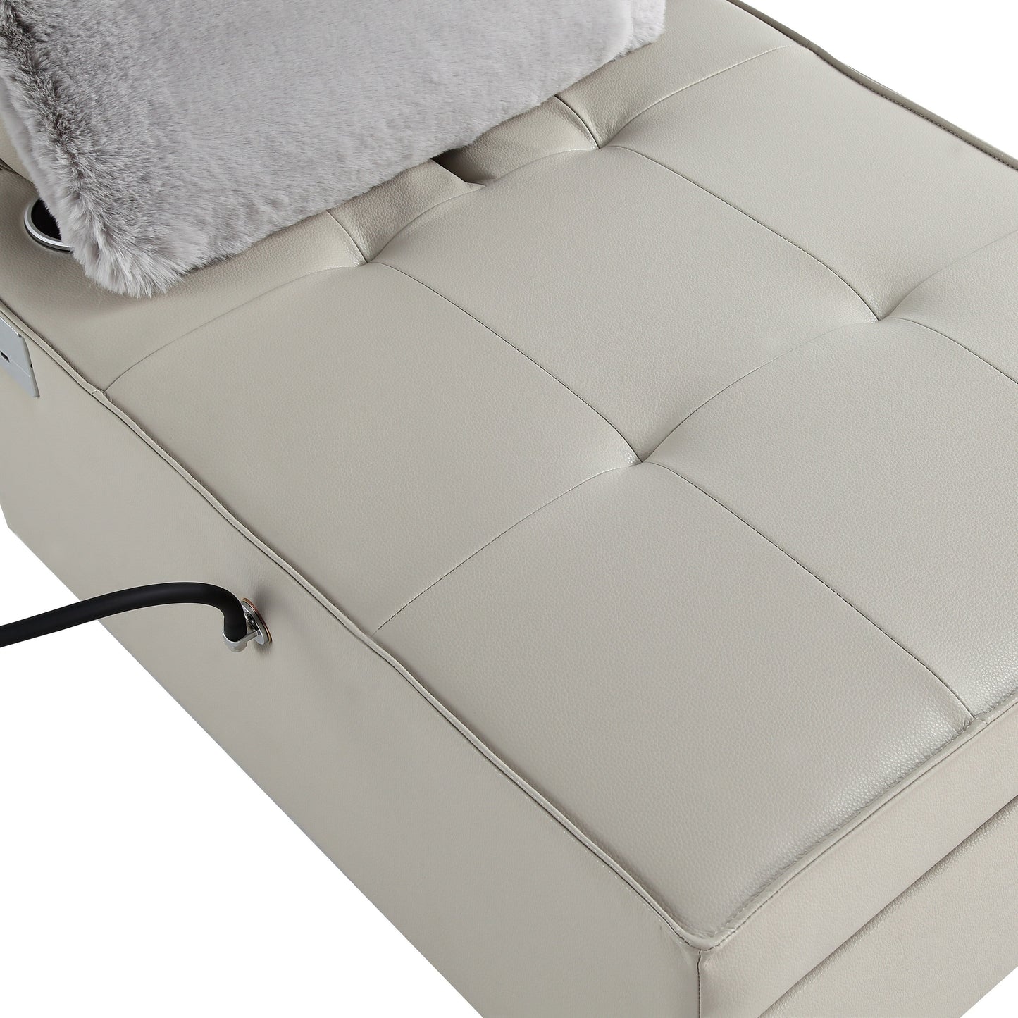 3-in-1 Convertible Chair Bed Adjustable Sofa Reclining Lounge with Bluetooth Speakers, USB Ports and Soft Pillow