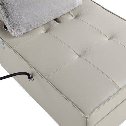 3-in-1 Convertible Chair Bed Adjustable Sofa Reclining Lounge with Bluetooth Speakers, USB Ports and Soft Pillow