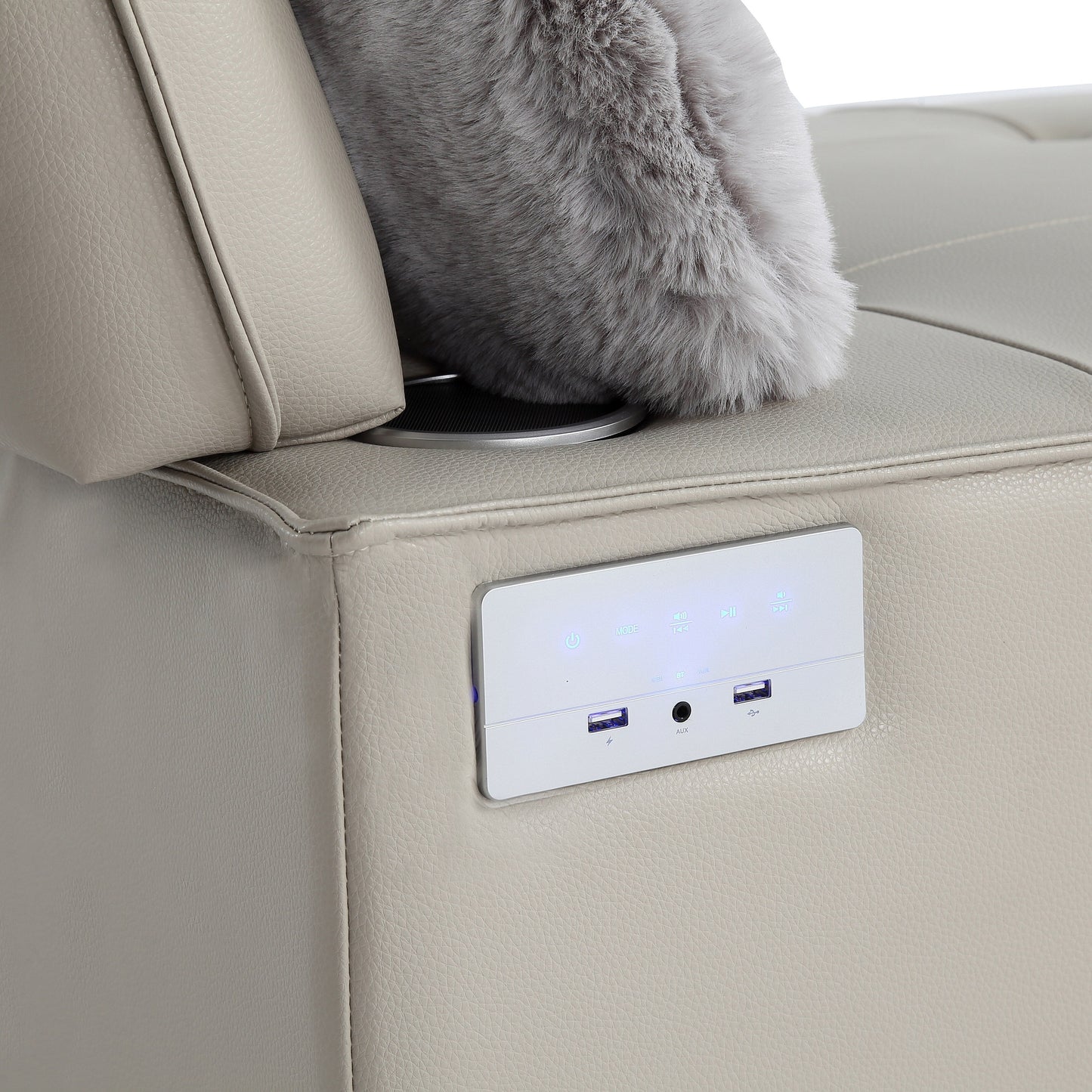 3-in-1 Convertible Chair Bed Adjustable Sofa Reclining Lounge with Bluetooth Speakers, USB Ports and Soft Pillow