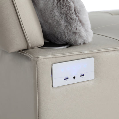 3-in-1 Convertible Chair Bed Adjustable Sofa Reclining Lounge with Bluetooth Speakers, USB Ports and Soft Pillow