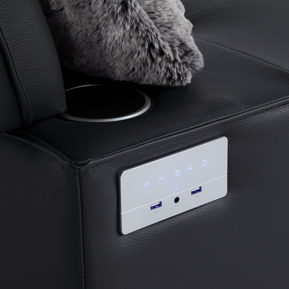 3-in-1 Convertible Chair Bed Adjustable Sofa Reclining Lounge with Bluetooth Speakers, USB Ports and Soft Pillow