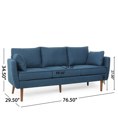 3-seater Sofa with Birchwood Legs and Pillows