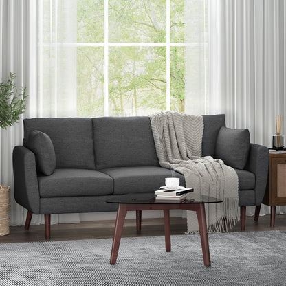 3-seater Sofa with Birchwood Legs and Pillows