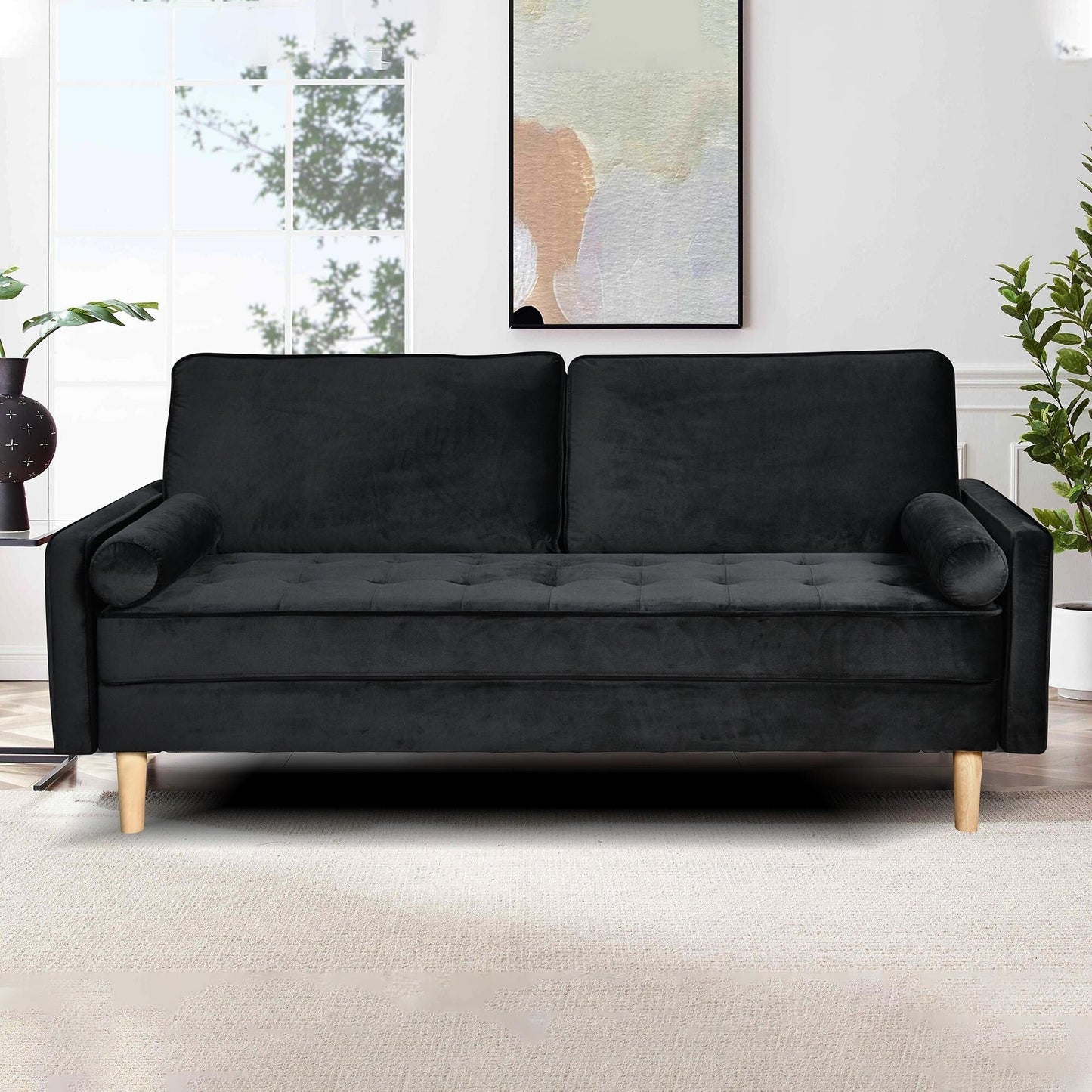 3-seater Sofa with Cotton Cushion