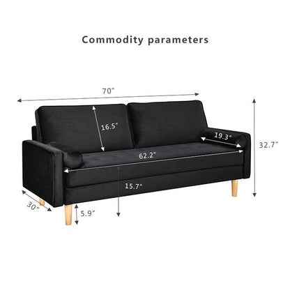 3-seater Sofa with Cotton Cushion