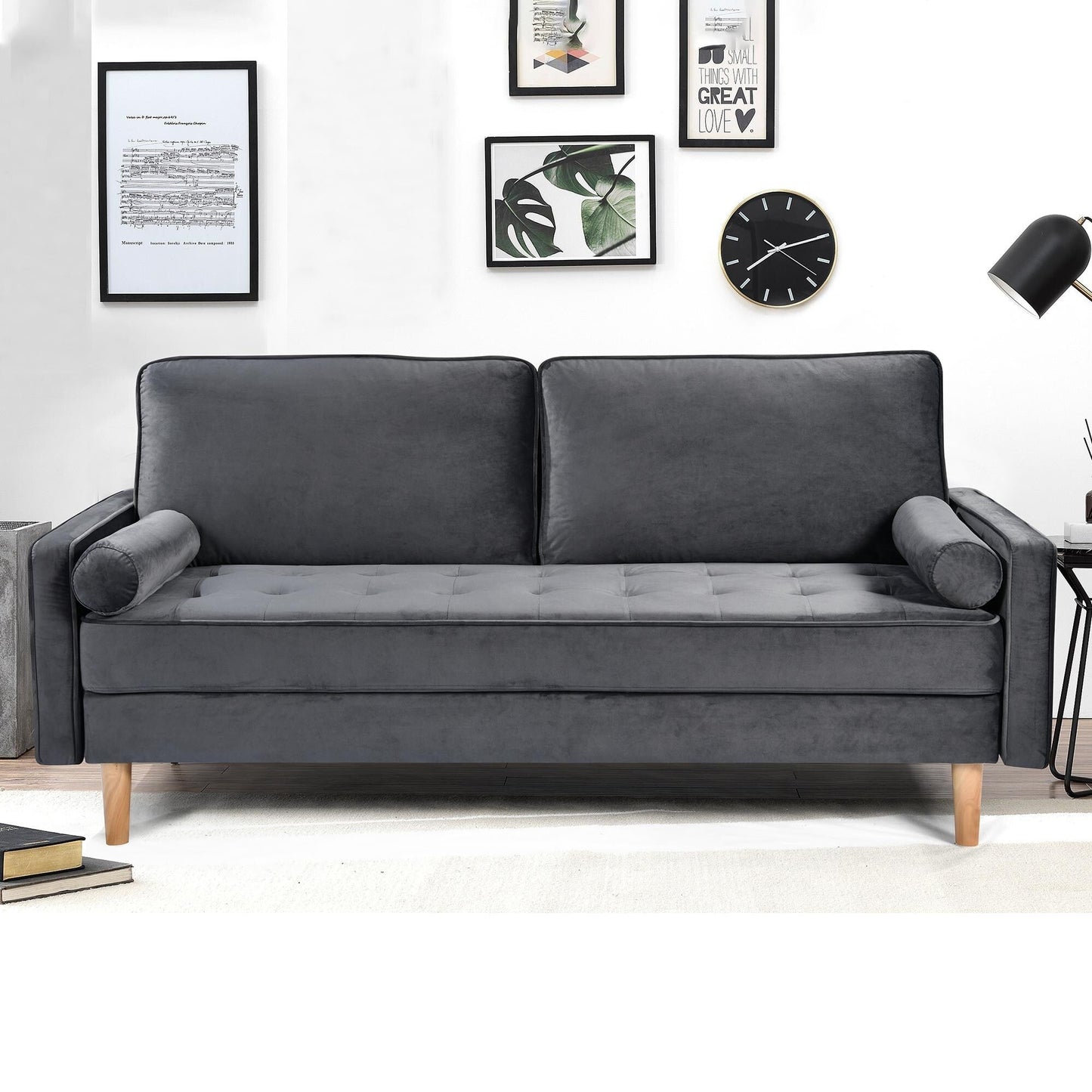 3-seater Sofa with Cotton Cushion