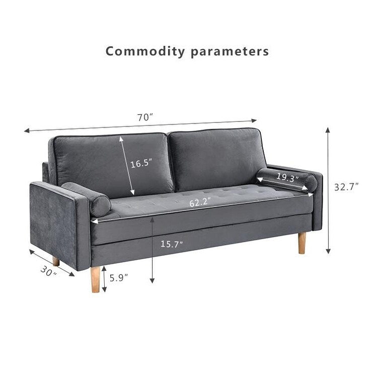 3-seater Sofa with Cotton Cushion