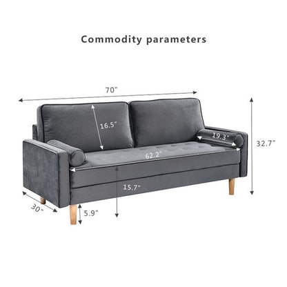 3-seater Sofa with Cotton Cushion