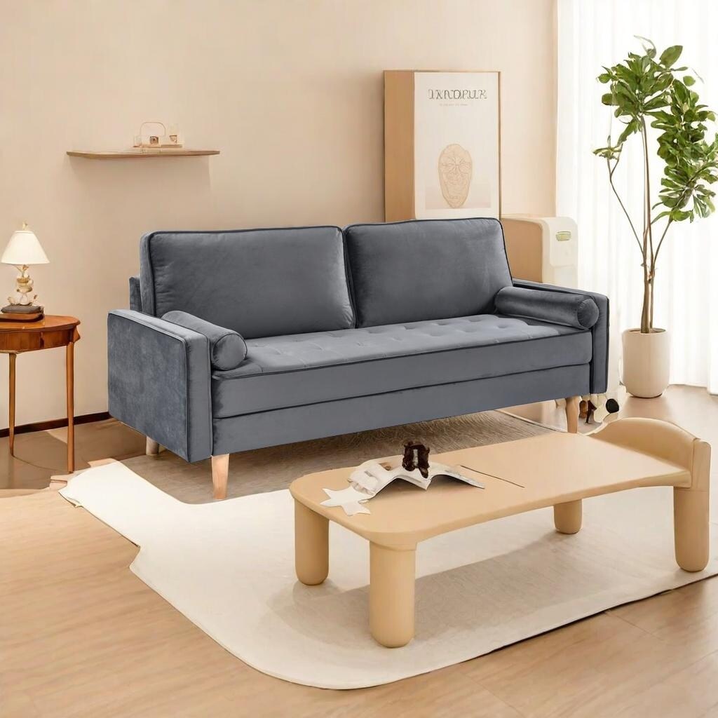 3-seater Sofa with Cotton Cushion