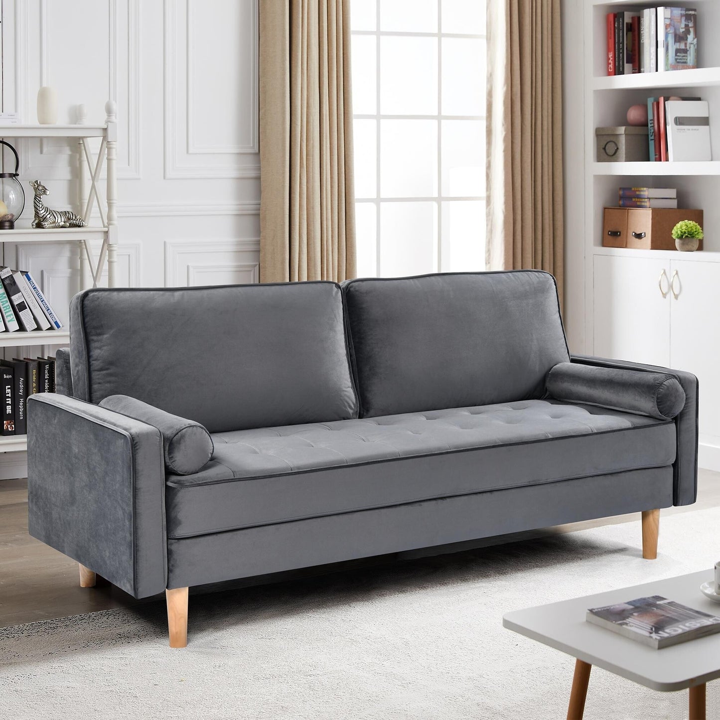 3-seater Sofa with Cotton Cushion