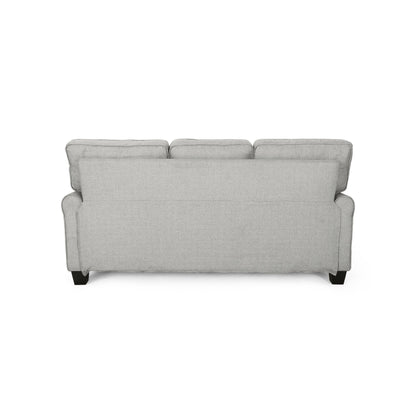 3-seater Sofa with Overstuffed Cushions and Tapered Legs