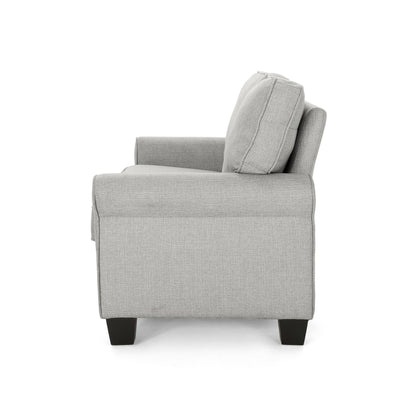 3-seater Sofa with Overstuffed Cushions and Tapered Legs