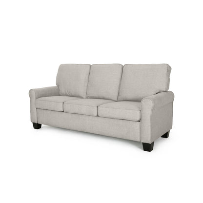 3-seater Sofa with Overstuffed Cushions and Tapered Legs