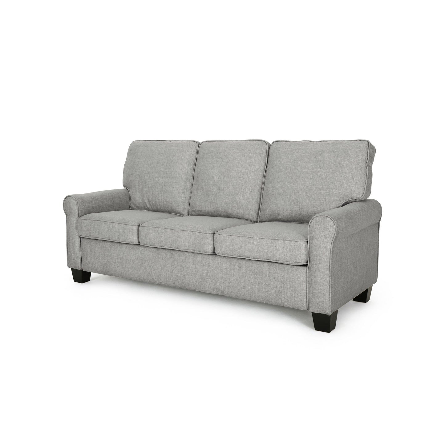3-seater Sofa with Overstuffed Cushions and Tapered Legs