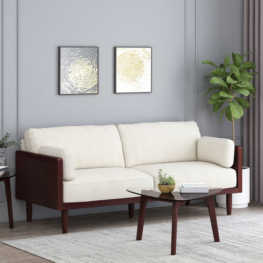 3-seater Sofa with Wood Legs and Exposed Frame