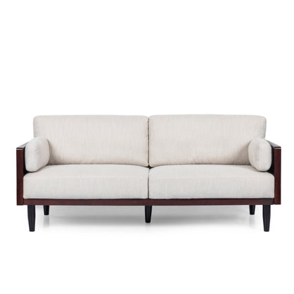 3-seater Sofa with Wood Legs and Exposed Frame