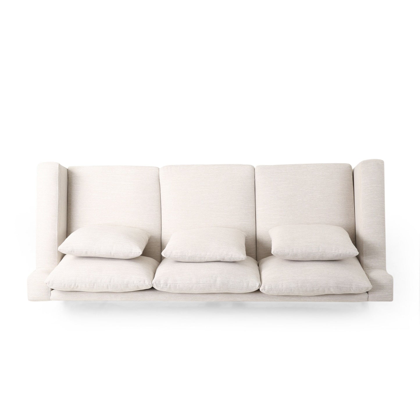 3-seater Sofa with Wood Legs and Matching Pillows