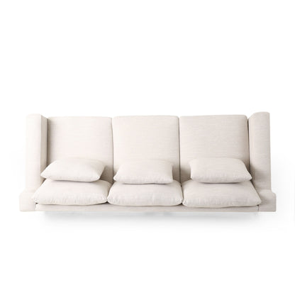 3-seater Sofa with Wood Legs and Matching Pillows