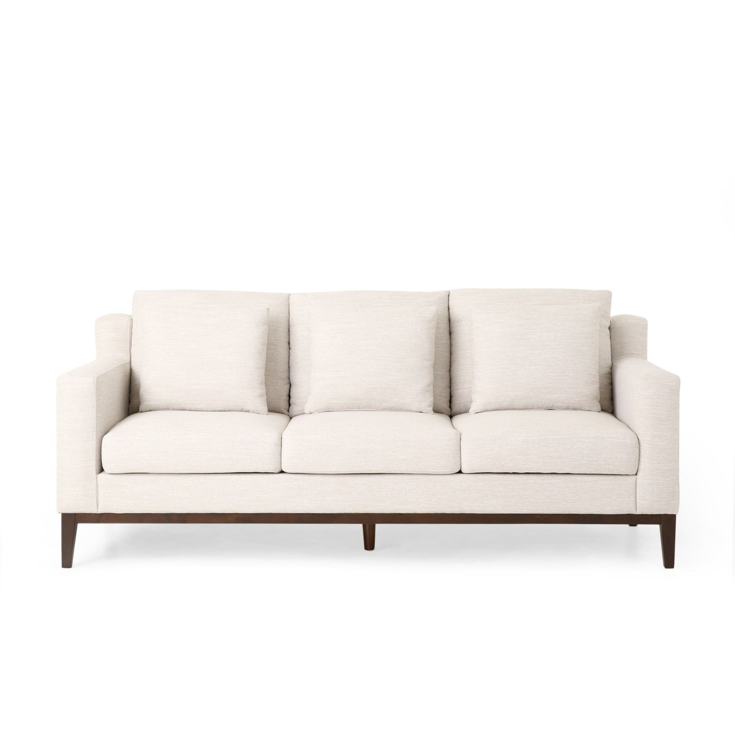 3-seater Sofa with Wood Legs and Matching Pillows
