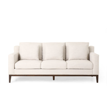 3-seater Sofa with Wood Legs and Matching Pillows