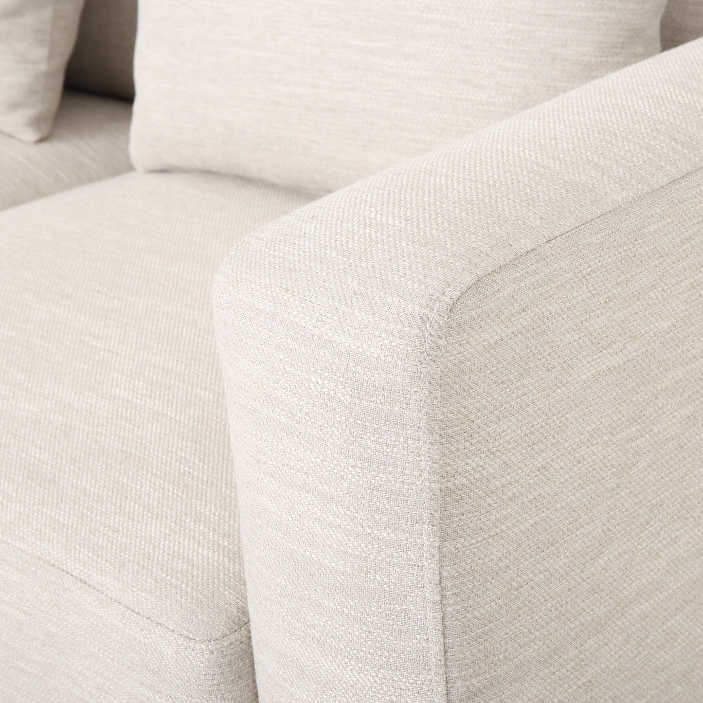 3-seater Sofa with Wood Legs and Matching Pillows