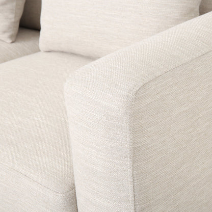 3-seater Sofa with Wood Legs and Matching Pillows