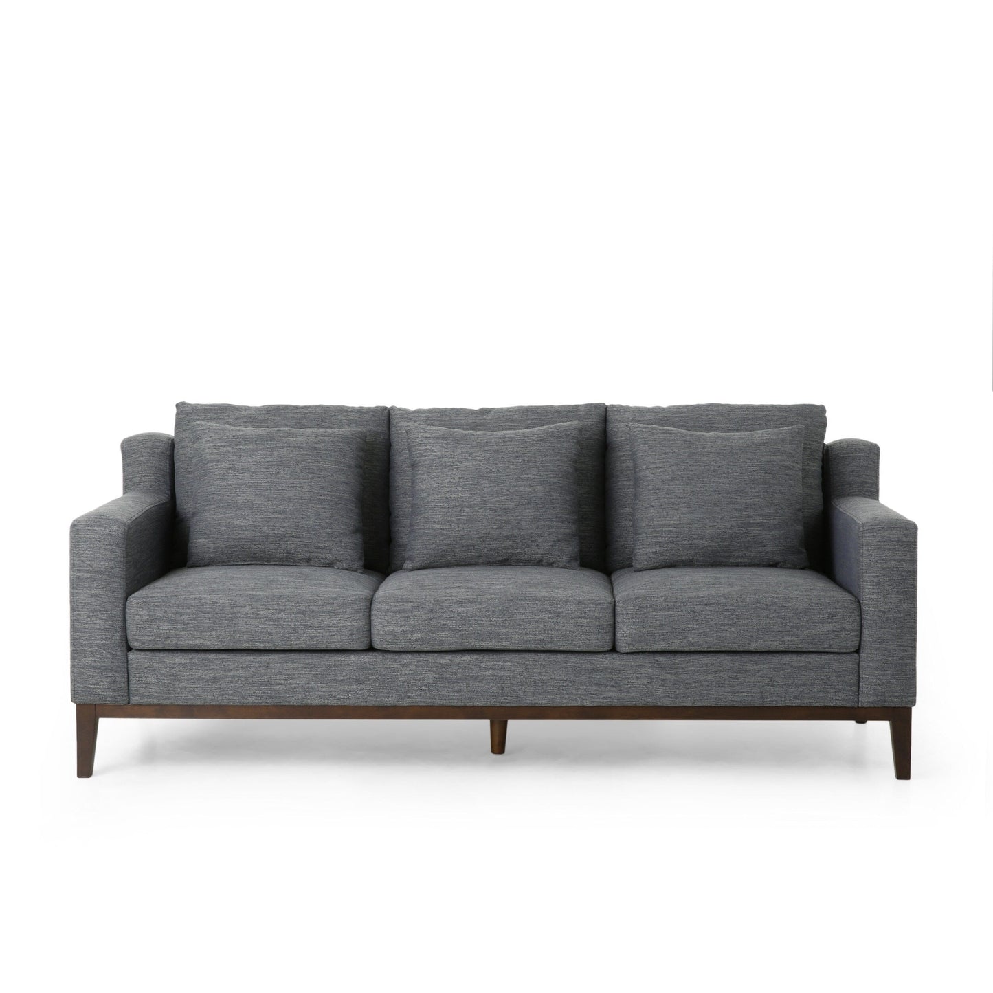 3-seater Sofa with Wood Legs and Matching Pillows