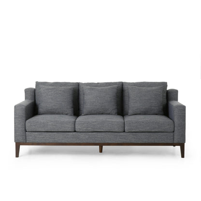 3-seater Sofa with Wood Legs and Matching Pillows