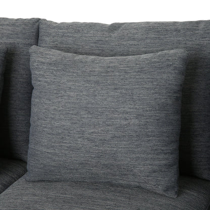 3-seater Sofa with Wood Legs and Matching Pillows