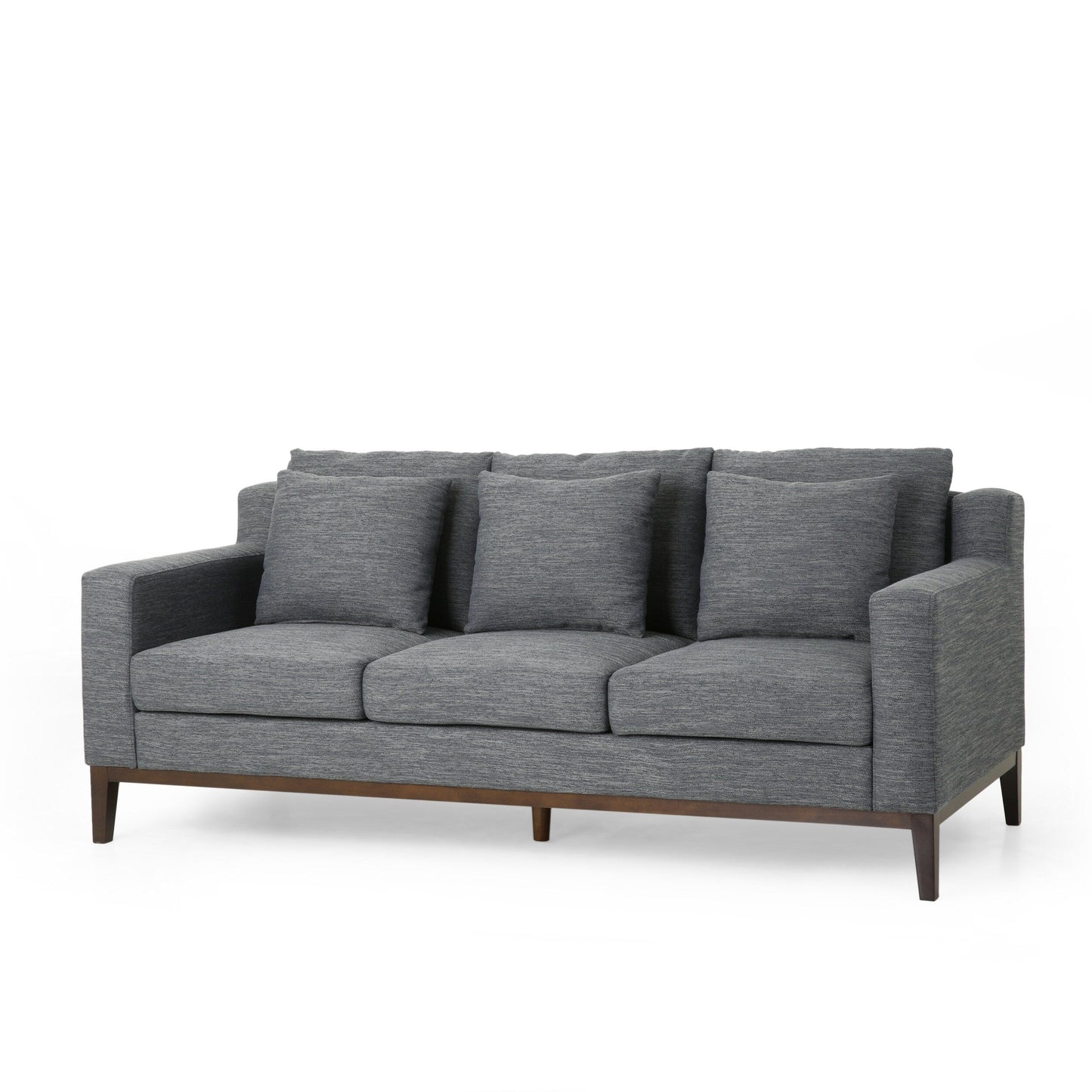 3-seater Sofa with Wood Legs and Matching Pillows