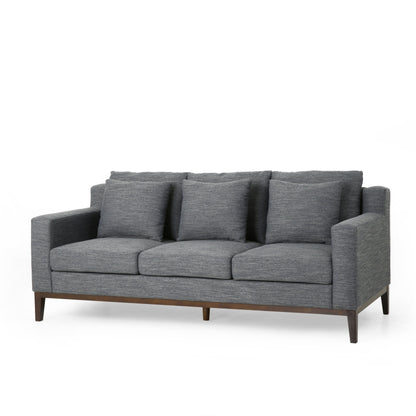 3-seater Sofa with Wood Legs and Matching Pillows